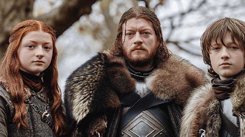 The Stark kids were different ages in the show than in the books