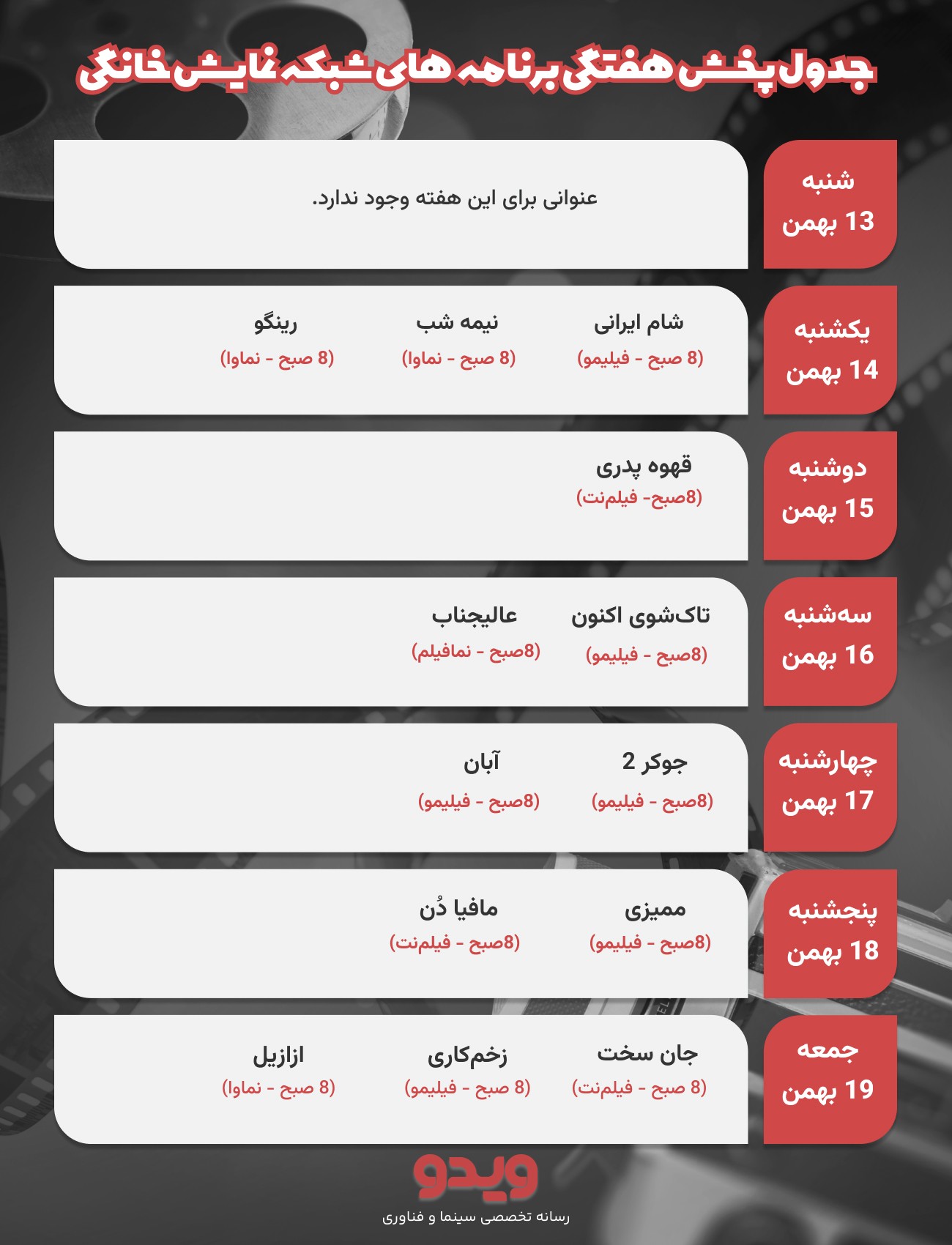 سریال های جدید نمایش خانگی در حال پخش (آپدیت بهمن 1403)