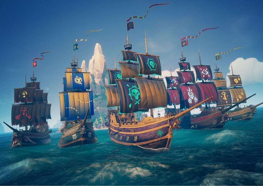 تصویر کشتی در بازی دریای دزدان - Sea of Thieves، یک ماجراجویی دزدان دریایی، از بازی های خفن ایکس باکس.