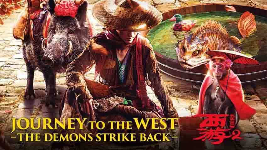 بهترین فیلم های فانتزی چینی که باید ببینید 2 سفر به غرب: حمله شیاطین - Journey to the West: The Demons Strike Back از بهترین فیلم های فانتزی چینی است که داستان نبرد تانگ سن با شیاطین را روایت میکند.